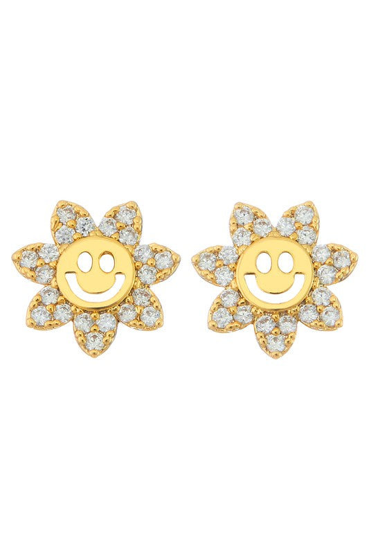 Smiley Flower Studs