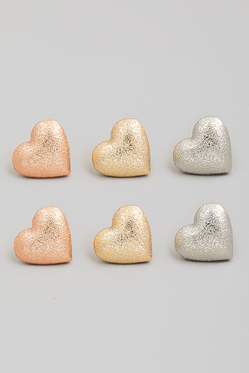 Metallic Heart Stud